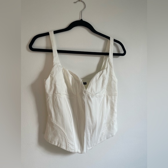 Zara Linen Blend Corsetry-Inspired Top - Picture 6 of 10